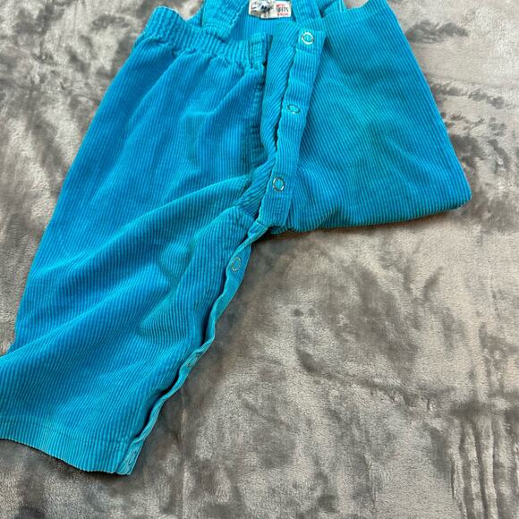 Vintage Two Rabbits Teal Corduroy Overalls Romber Baby Girl 12 Months - Picture 3 of 10